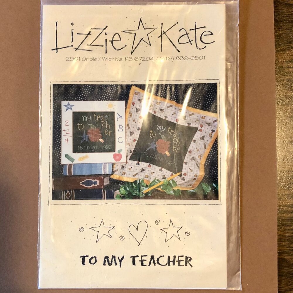 To My Teacher Counted Cross Stitch Pattern from Lizzie Kate